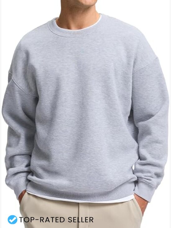 Other - Mens Fleece Lined Crewneck Sweatshirt Oversized Pullover Athletic Workout